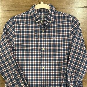 Boys Vineyard Vines Blue and Red Performance Whale Short - Button Down